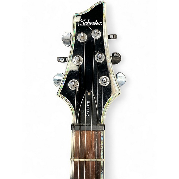 Used Schecter Guitar Research DIAMOND SERIES C-1 ELITE Black Solid Body Electric Guitar
