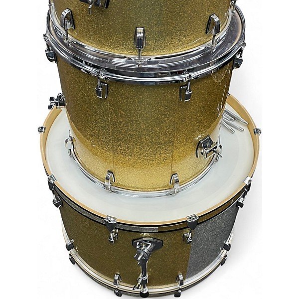 Used Ludwig 5 Piece Accent Gold Silver Drum Kit