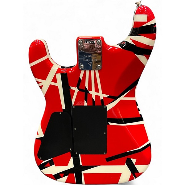Used EVH Striped Series RED WITH BLACK STRIPS Solid Body Electric Guitar