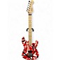 Used EVH Striped Series Red with Black and White Stripes Solid Body Electric Guitar thumbnail