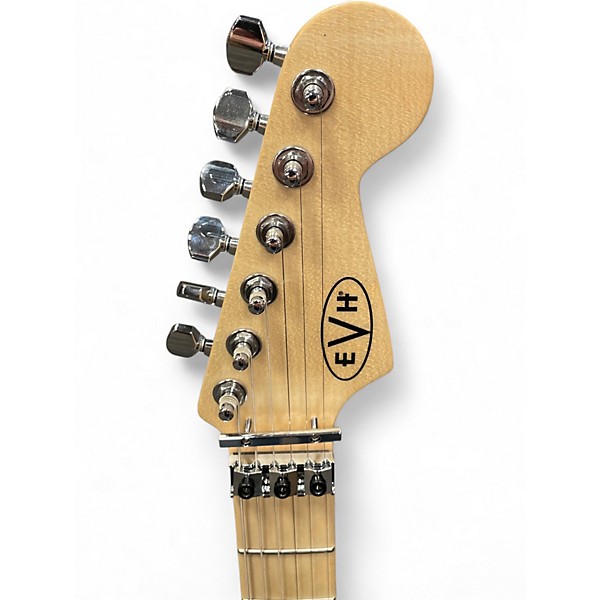 Used EVH Striped Series Red with Black and White Stripes Solid Body Electric Guitar