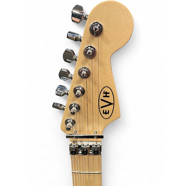 Used EVH Striped Series Star BLACK WITH YELLOW STRIPES Solid Body Electric Guitar