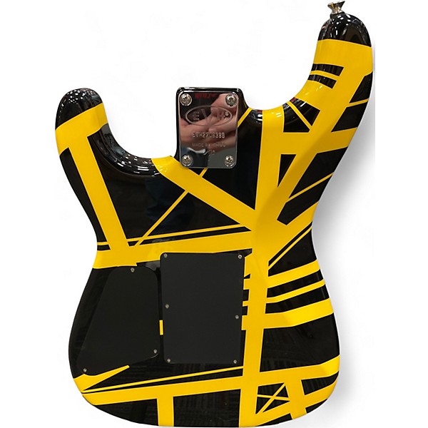 Used EVH Striped Series Star BLACK WITH YELLOW STRIPES Solid Body Electric Guitar