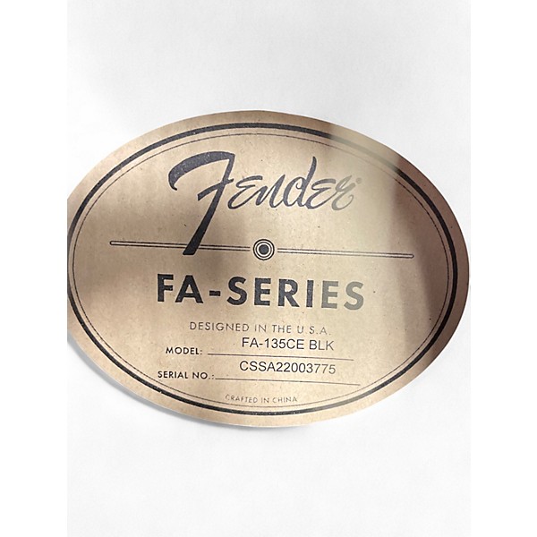 Used Fender FA-135CE Black Acoustic Electric Guitar