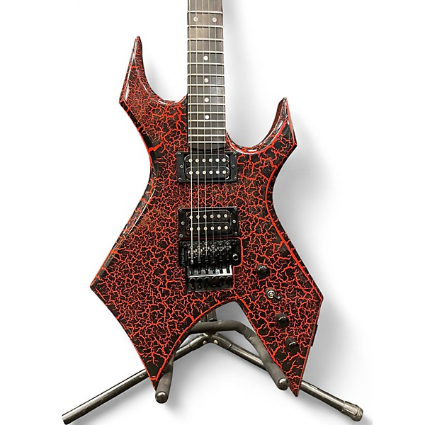 Used B.C. Rich Stranger Things Warlock NJ Series Red Crackle Solid Body Electric Guitar