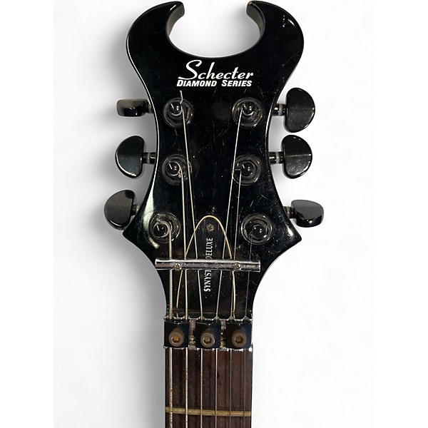 Used Schecter Guitar Research SYNYSTER DELUXE Black Solid Body Electric Guitar