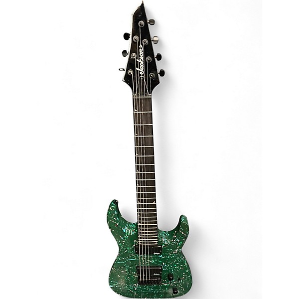 Used Jackson JS22-7 Dinky 7 String Splatter Green Solid Body Electric Guitar
