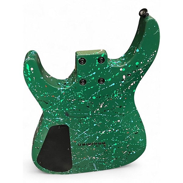 Used Jackson JS22-7 Dinky 7 String Splatter Green Solid Body Electric Guitar