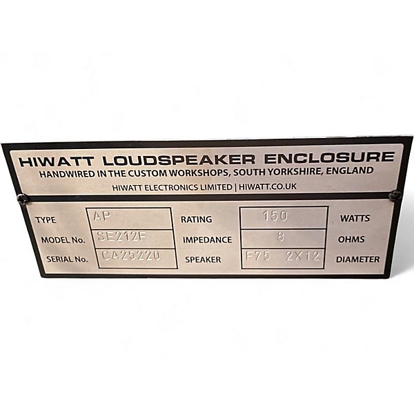 Used Hiwatt SE212F GUITAR CAB Guitar Cabinet