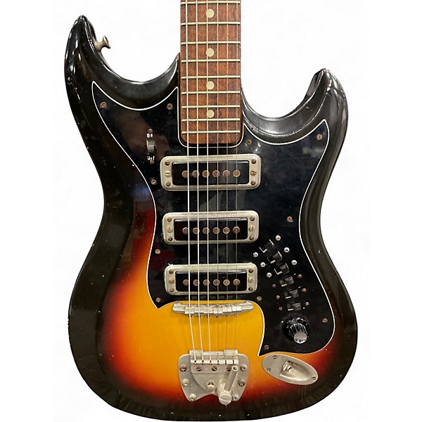Vintage 1960s Hagstrom III 3 Color Sunburst Solid Body Electric Guitar