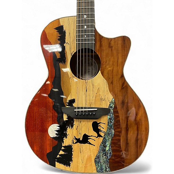 Used Luna vista deer deer Acoustic Electric Guitar