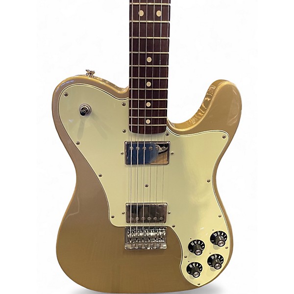 Used 2019 Fender Chris Shiflett Telecaster Deluxe Shoreline Gold Solid Body Electric Guitar