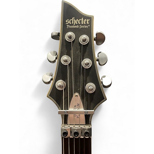 Used Schecter Guitar Research Damien Platinum Black Solid Body Electric Guitar