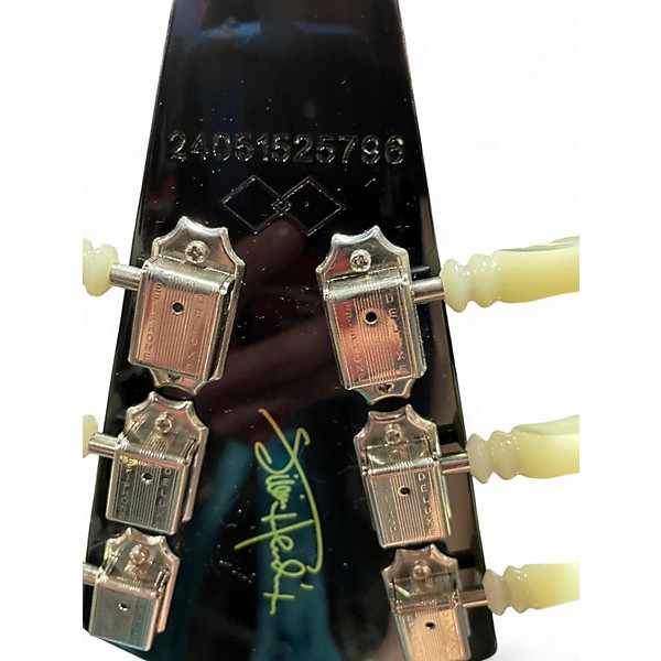 Used Epiphone Jimi Hendrix "Love Drops" Flying V Electric Guitar Ebony w/A Ebony w/ Artwork Solid Body Electric Guitar