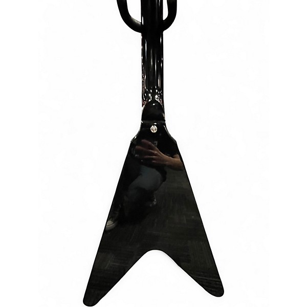 Used Epiphone Jimi Hendrix "Love Drops" Flying V Electric Guitar Ebony w/A Ebony w/ Artwork Solid Body Electric Guitar