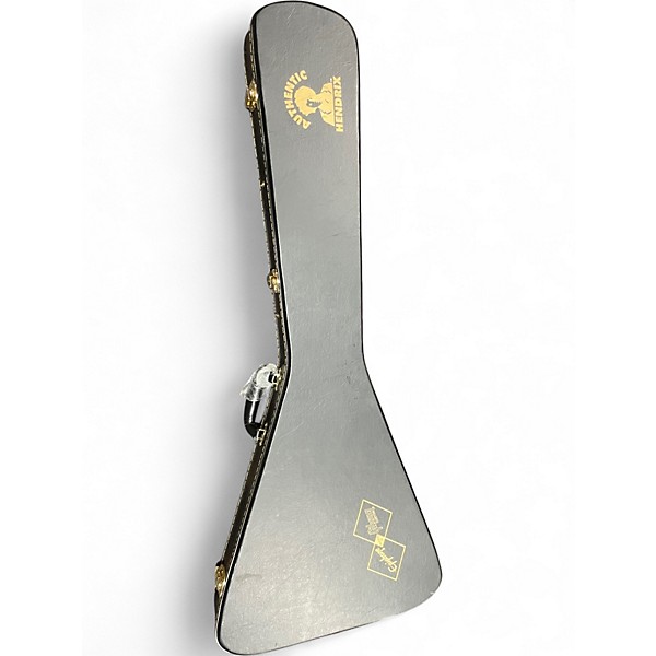 Used Epiphone Jimi Hendrix "Love Drops" Flying V Electric Guitar Ebony w/A Ebony w/ Artwork Solid Body Electric Guitar