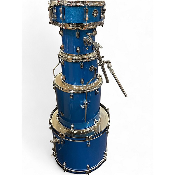 Used Ludwig 5 Piece ACCENT BLUE SPARKLE Drum Kit
