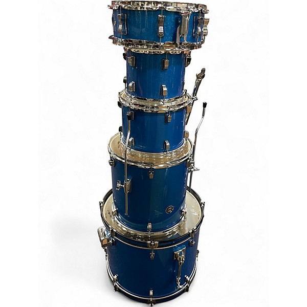 Used Ludwig 5 Piece ACCENT BLUE SPARKLE Drum Kit