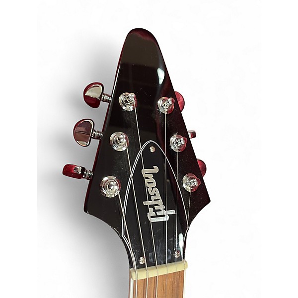 Used Gibson 70's flying v mirror pickguard Black Solid Body Electric Guitar