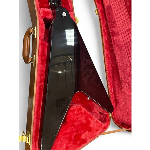 Used Gibson 70's flying v mirror pickguard Black Solid Body Electric Guitar