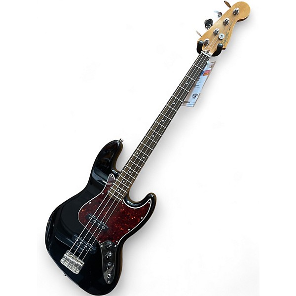 Used Squier Jazz Bass Black Electric Bass Guitar