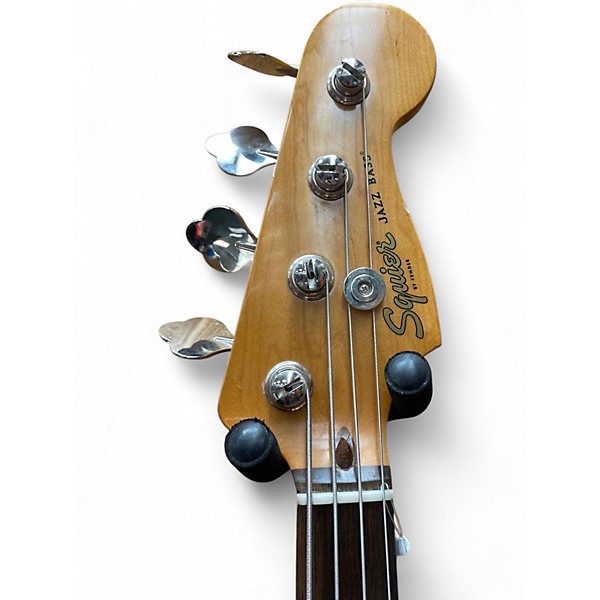 Used Squier Jazz Bass Black Electric Bass Guitar
