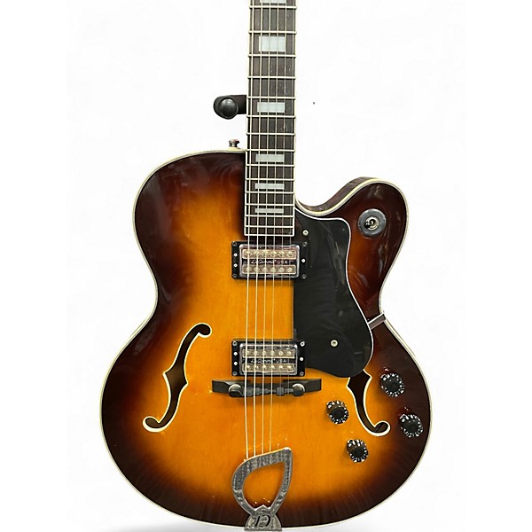 Used DeArmond X155 Sunburst Hollow Body Electric Guitar