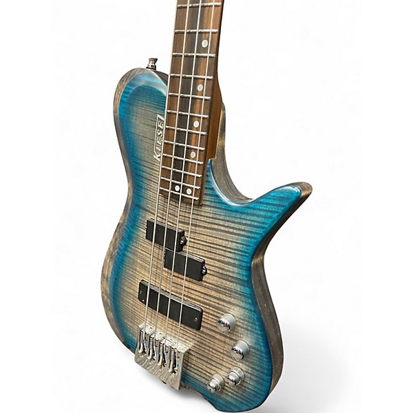 Used Kiesel Zeus Ben Jones Flammed Blue Burst Electric Bass Guitar