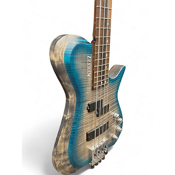 Used Kiesel Zeus Ben Jones Flammed Blue Burst Electric Bass Guitar