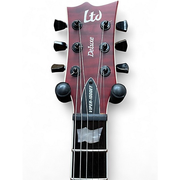 Used ESP LTD Viper 1000ET Transparent Red Solid Body Electric Guitar