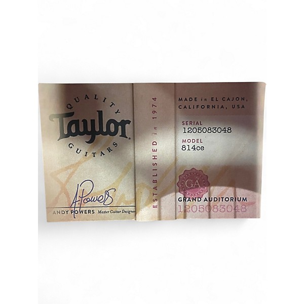 Used Taylor 814CE Natural Acoustic Electric Guitar