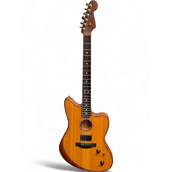 Used 2021 Fender AMERICAN ACOUSTASONIC JAZZMASTER Natural Acoustic Electric Guitar
