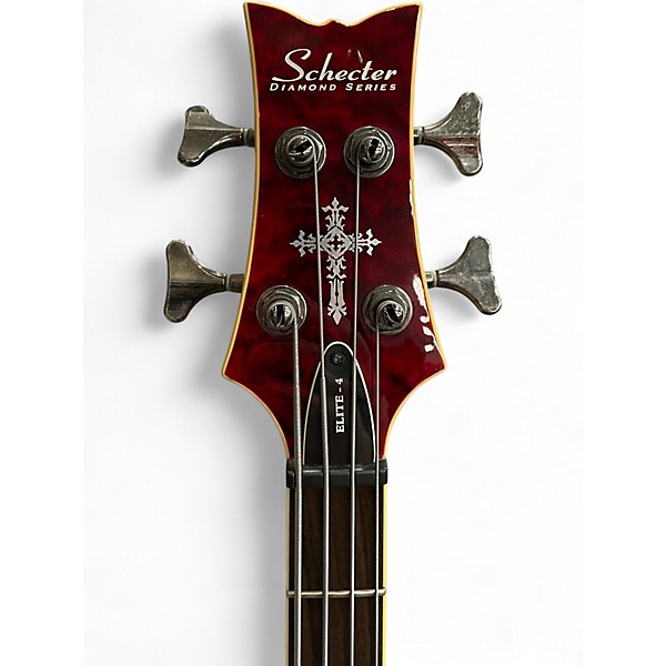 Used Schecter Guitar Research Diamond Elite 4 Crimson Electric Bass Guitar