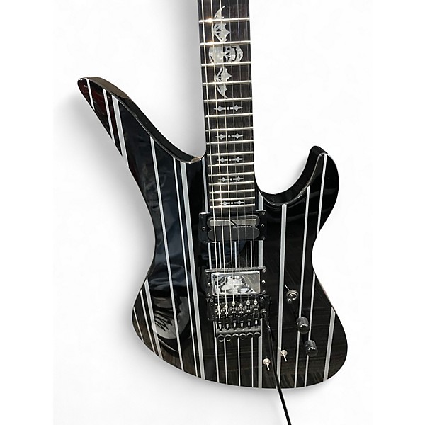 Used Schecter Guitar Research Synyster Gates Signature Custom BLACK PINSTRIPES Solid Body Electric Guitar