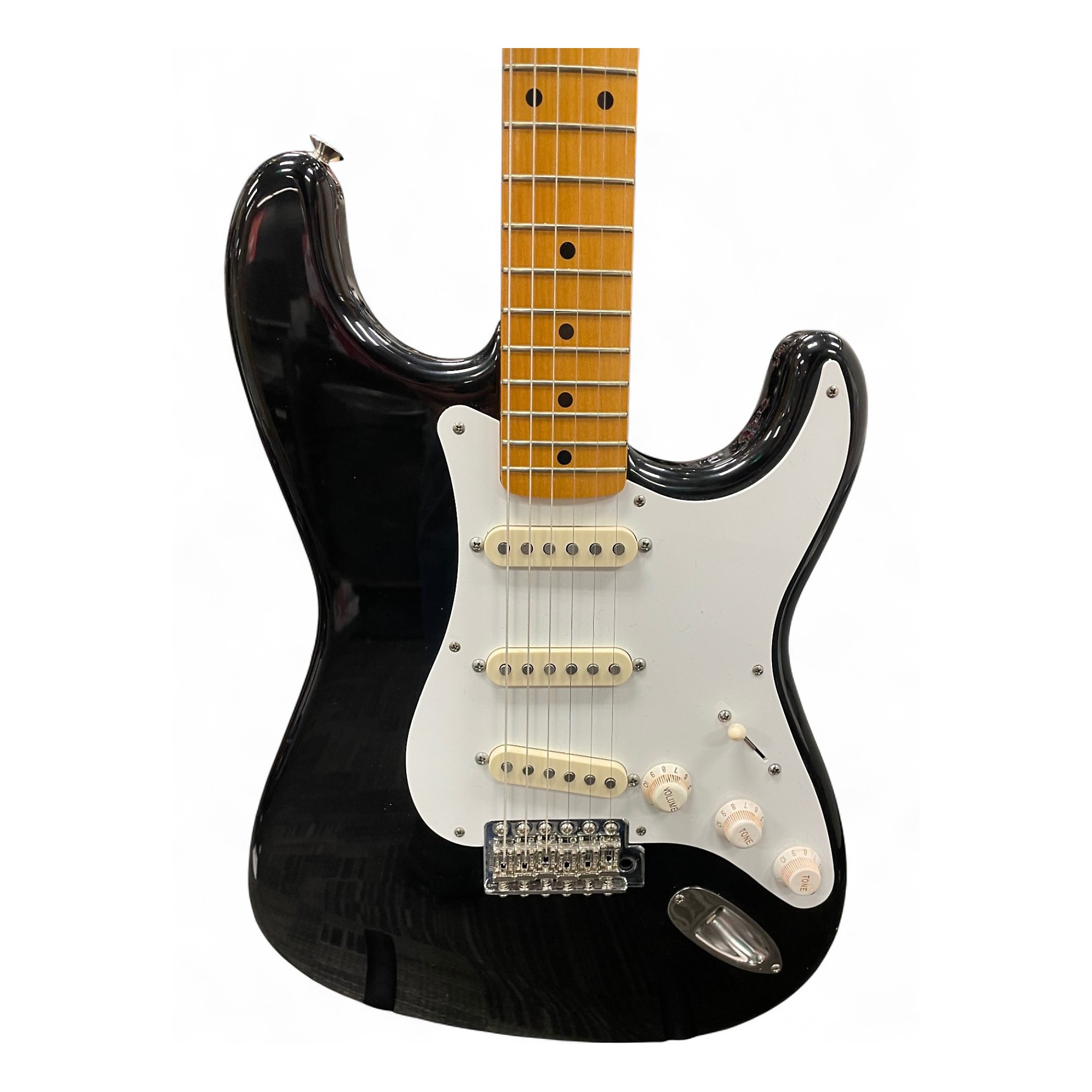 Vintage 1989 Fender ST-54 Stratocaster Black Solid Body Electric