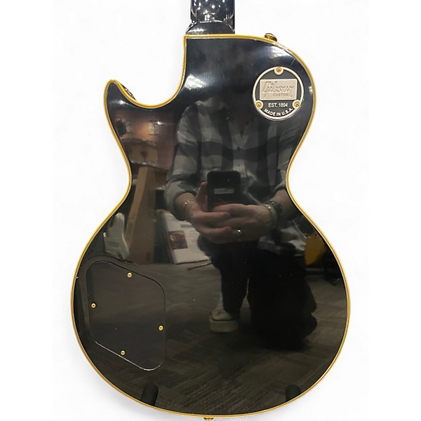 Used 2021 Gibson Custom 1957 LES PAUL 3P BLACK BEAUTY VOS Ebony Solid Body Electric Guitar