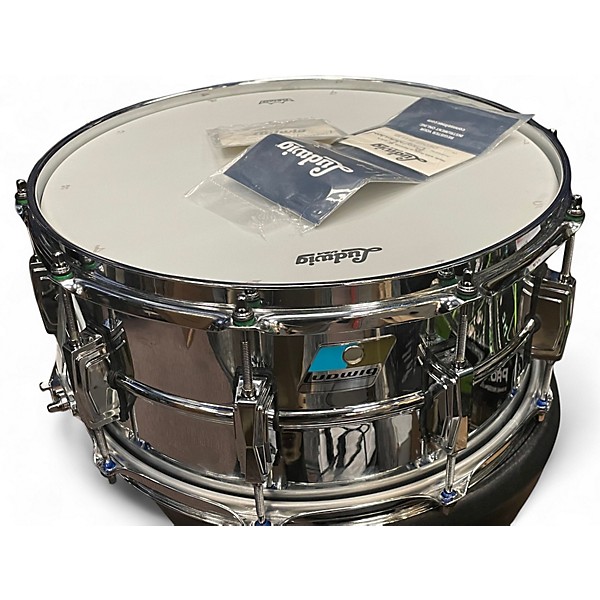 Used Ludwig 6.5X14 B STOCK CHROME OVER BRASS Drum