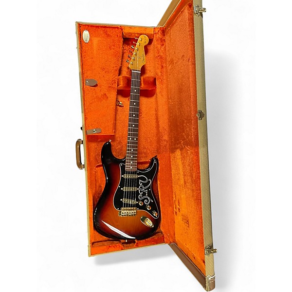 Used Fender Artist Series Stevie Ray Vaughan Stratocaster 3 Color Sunburst Solid Body Electric Guitar