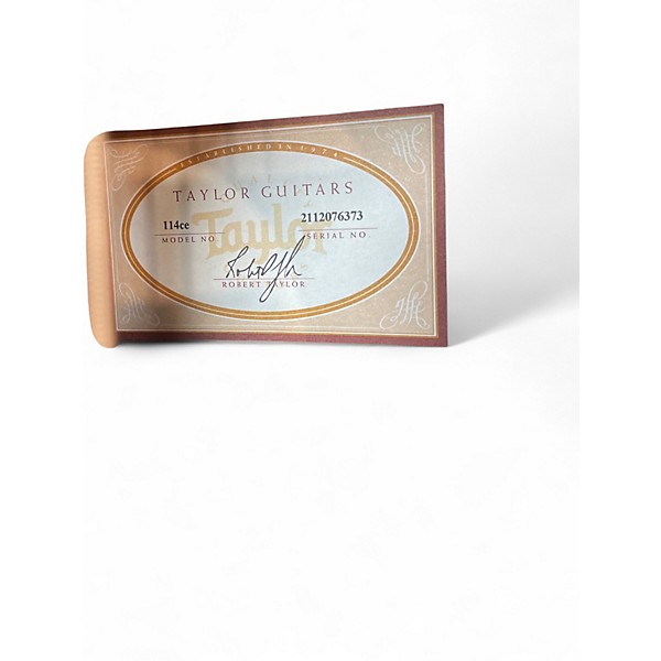 Used Taylor 114CE Left Handed Natural Acoustic Electric Guitar