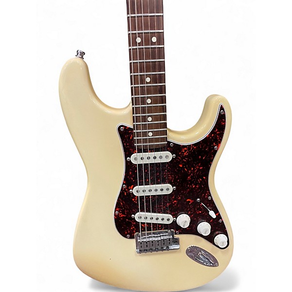 Vintage 1989 Fender Standard Stratocaster Antique White Solid Body Electric Guitar