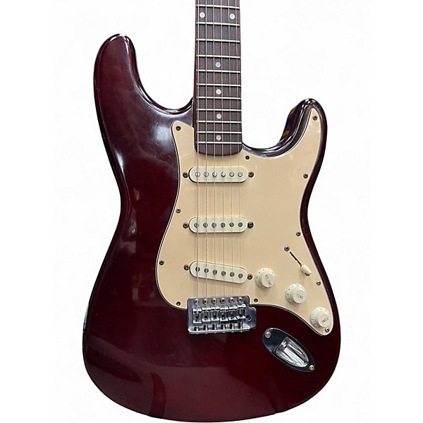 Used Squier Stratocaster Maroon Solid Body Electric Guitar