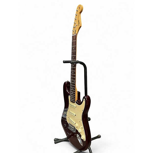 Used Squier Stratocaster Maroon Solid Body Electric Guitar