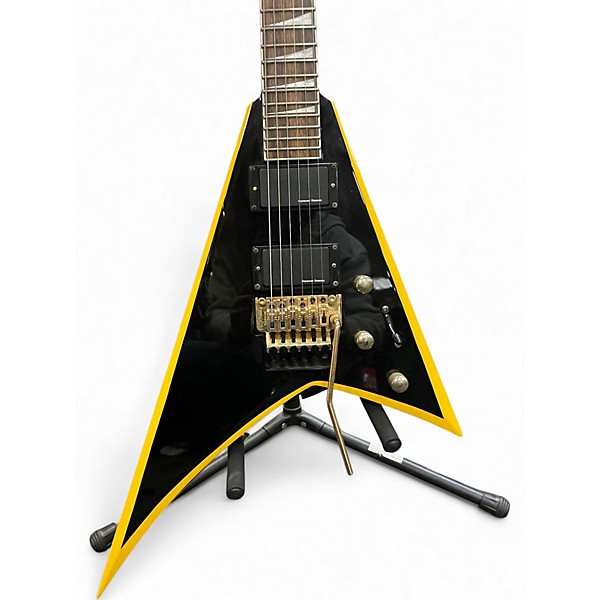 Used Jackson RRX24 Rhoads Black with Yellow Trim Solid Body Electric Guitar