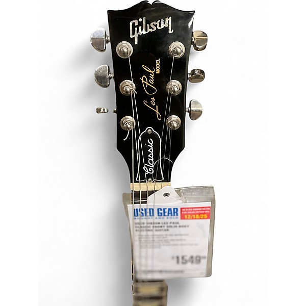 Used Gibson Les Paul Classic Ebony Solid Body Electric Guitar