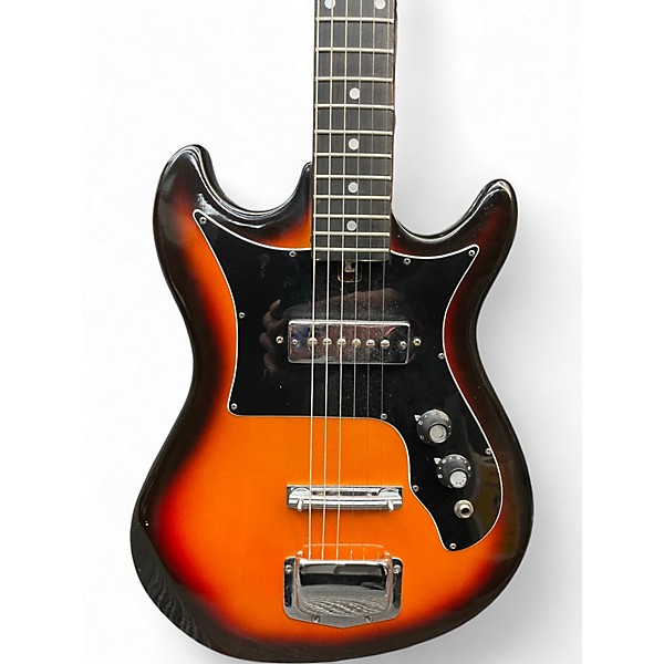 Vintage 1970s Harmony H801 3 Color Sunburst Solid Body Electric Guitar