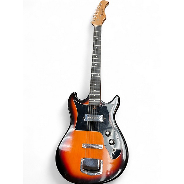 Vintage 1970s Harmony H801 3 Color Sunburst Solid Body Electric Guitar