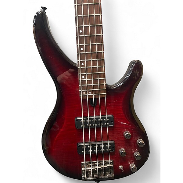 Used Yamaha trbx605 Trans Red Electric Bass Guitar