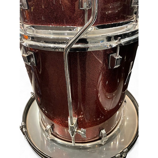 Used Ludwig 5 Piece Back Beat Candy Apple Red Drum Kit