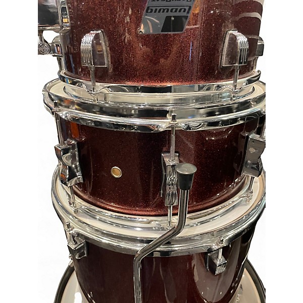 Used Ludwig 5 Piece Back Beat Candy Apple Red Drum Kit