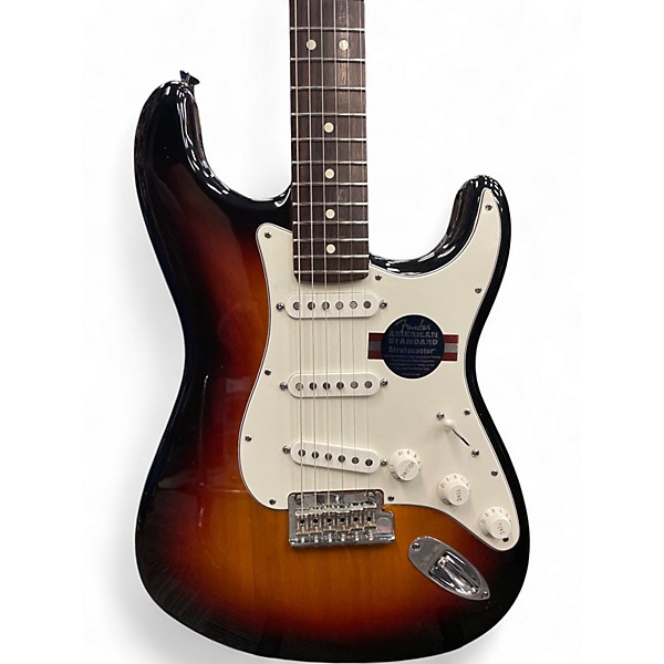 Used 2007 Fender American Standard Stratocaster 3 Tone Sunburst Solid Body Electric Guitar